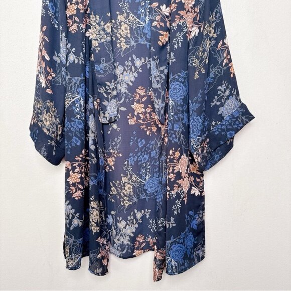 Tahari Womens S/M Open Floral Drape Kimono - Picture 8 of 13